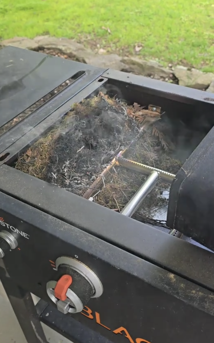 a nest in a grill